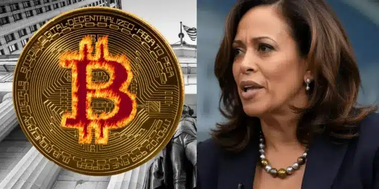 Kamala Harris a Bitcoin, ilustračný