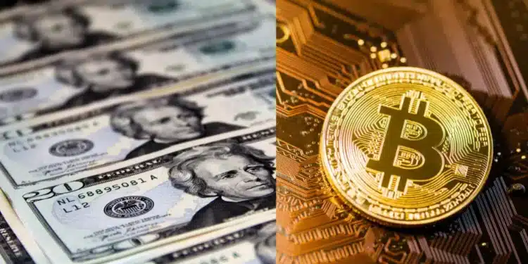 Americké doláre a Bitcoin